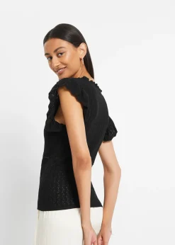 T-shirt doux en maille de viscose mélangée