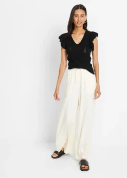 T-shirt doux en maille de viscose mélangée