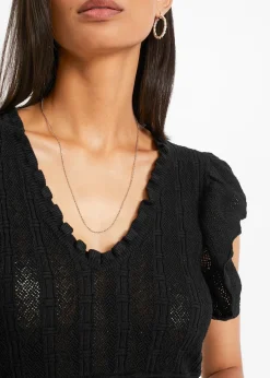 T-shirt doux en maille de viscose mélangée