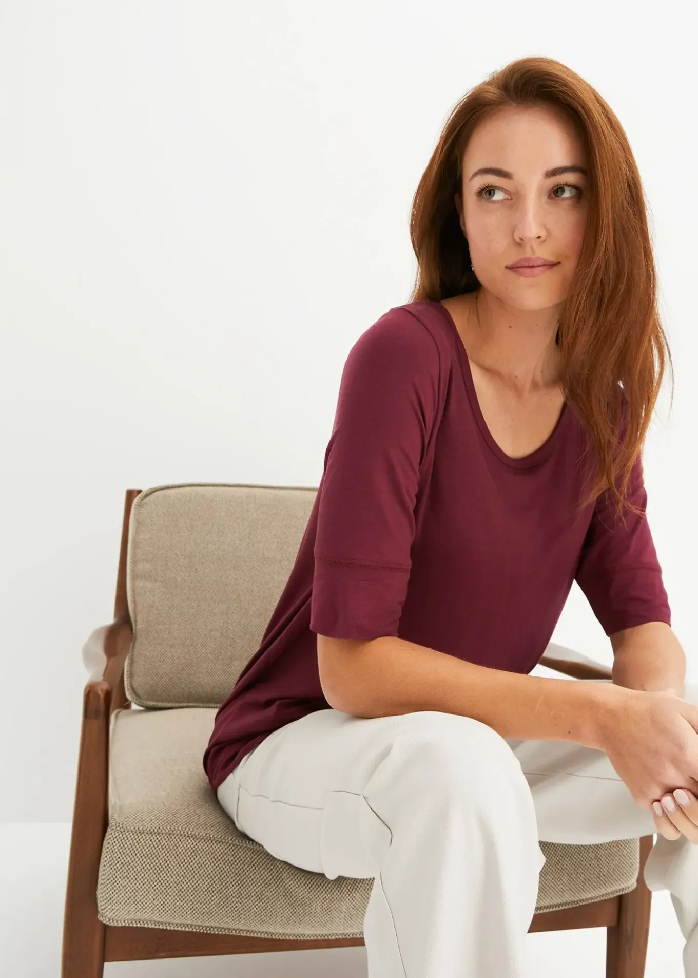 T-shirt doux en viscose extensible