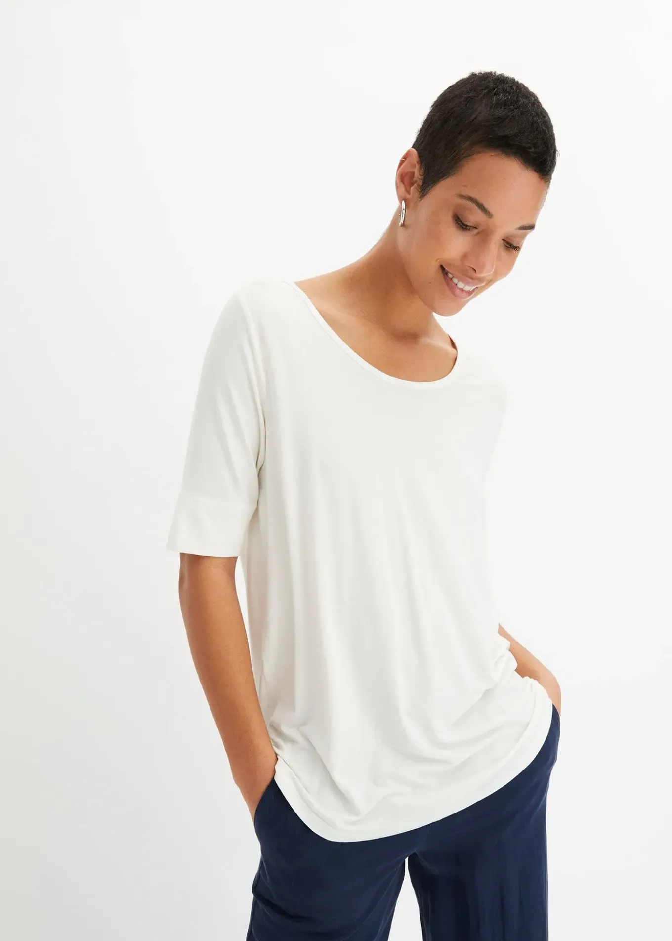 T-shirt doux en viscose extensible