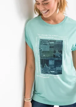 T-shirt doux en viscose mélangée