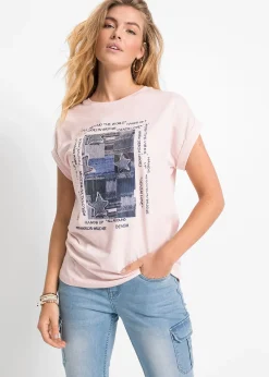 T-shirt doux en viscose mélangée