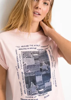 T-shirt doux en viscose mélangée