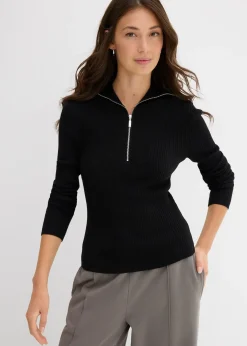 T-shirt doux et côtelé en viscose mélangée