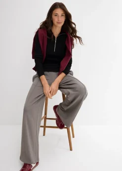 T-shirt doux et côtelé en viscose mélangée