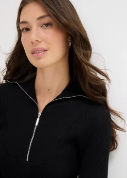 T-shirt doux et côtelé en viscose mélangée