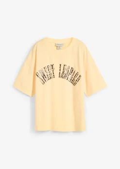 T-shirt doux et oversize en coton extensible