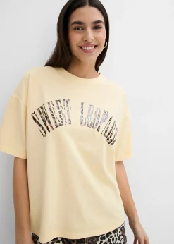 T-shirt doux et oversize en coton extensible
