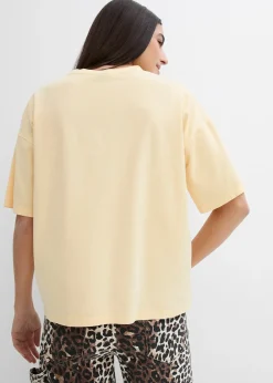 T-shirt doux et oversize en coton extensible