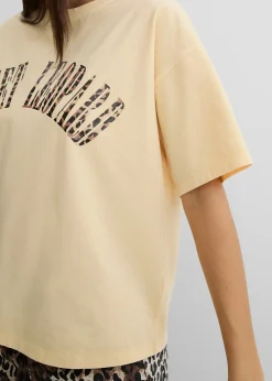 T-shirt doux et oversize en coton extensible