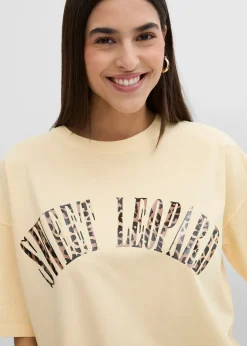 T-shirt doux et oversize en coton extensible