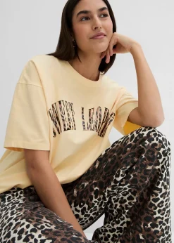 T-shirt doux et oversize en coton extensible