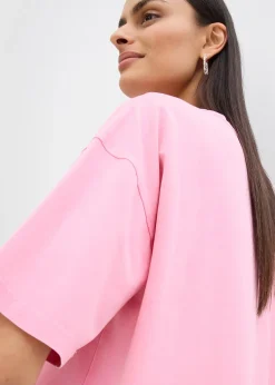 T-shirt doux et oversize en coton extensible