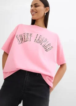 T-shirt doux et oversize en coton extensible