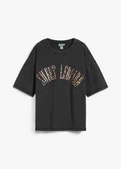 T-shirt doux et oversize en coton extensible