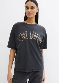 T-shirt doux et oversize en coton extensible