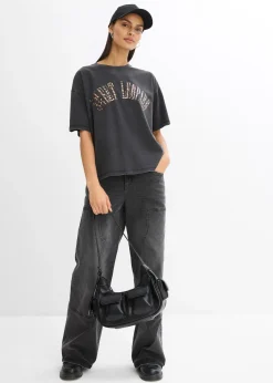 T-shirt doux et oversize en coton extensible