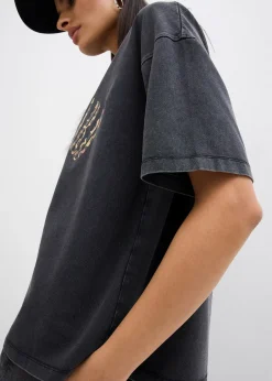 T-shirt doux et oversize en coton extensible