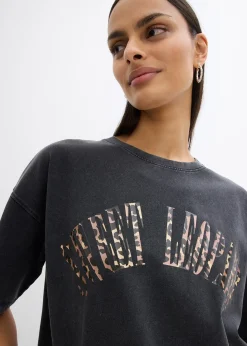 T-shirt doux et oversize en coton extensible