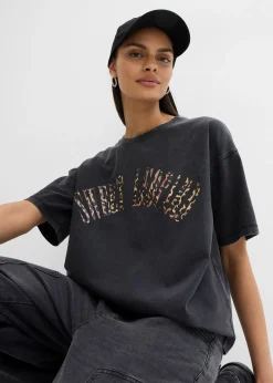 T-shirt doux et oversize en coton extensible