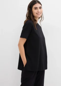 T-shirt 2en 1 de grossesse et d'allaitement avec fentes sur le côté