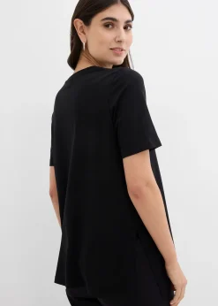 T-shirt 2en 1 de grossesse et d'allaitement avec fentes sur le côté