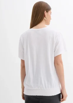 T-shirt en coton à base smockée