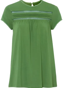 T-shirt en coton avec dentelle