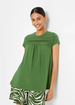 T-shirt en coton avec dentelle