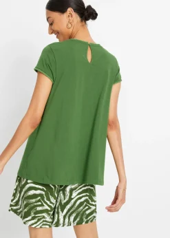 T-shirt en coton avec dentelle