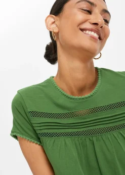 T-shirt en coton avec dentelle