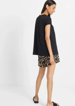 T-shirt en coton avec dentelle