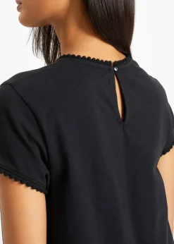 T-shirt en coton avec dentelle