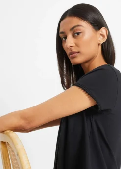 T-shirt en coton avec dentelle