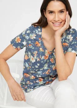 T-shirt en coton avec imprimé, manches courtes