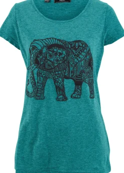 T-shirt en coton avec imprimé devant, manches courtes