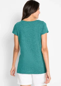 T-shirt en coton avec imprimé devant, manches courtes