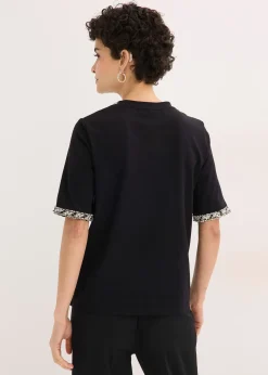 T-shirt en coton avec liseré perlé