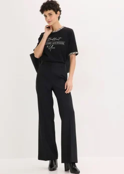 T-shirt en coton avec liseré perlé