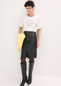 T-shirt en coton avec liseré perlé