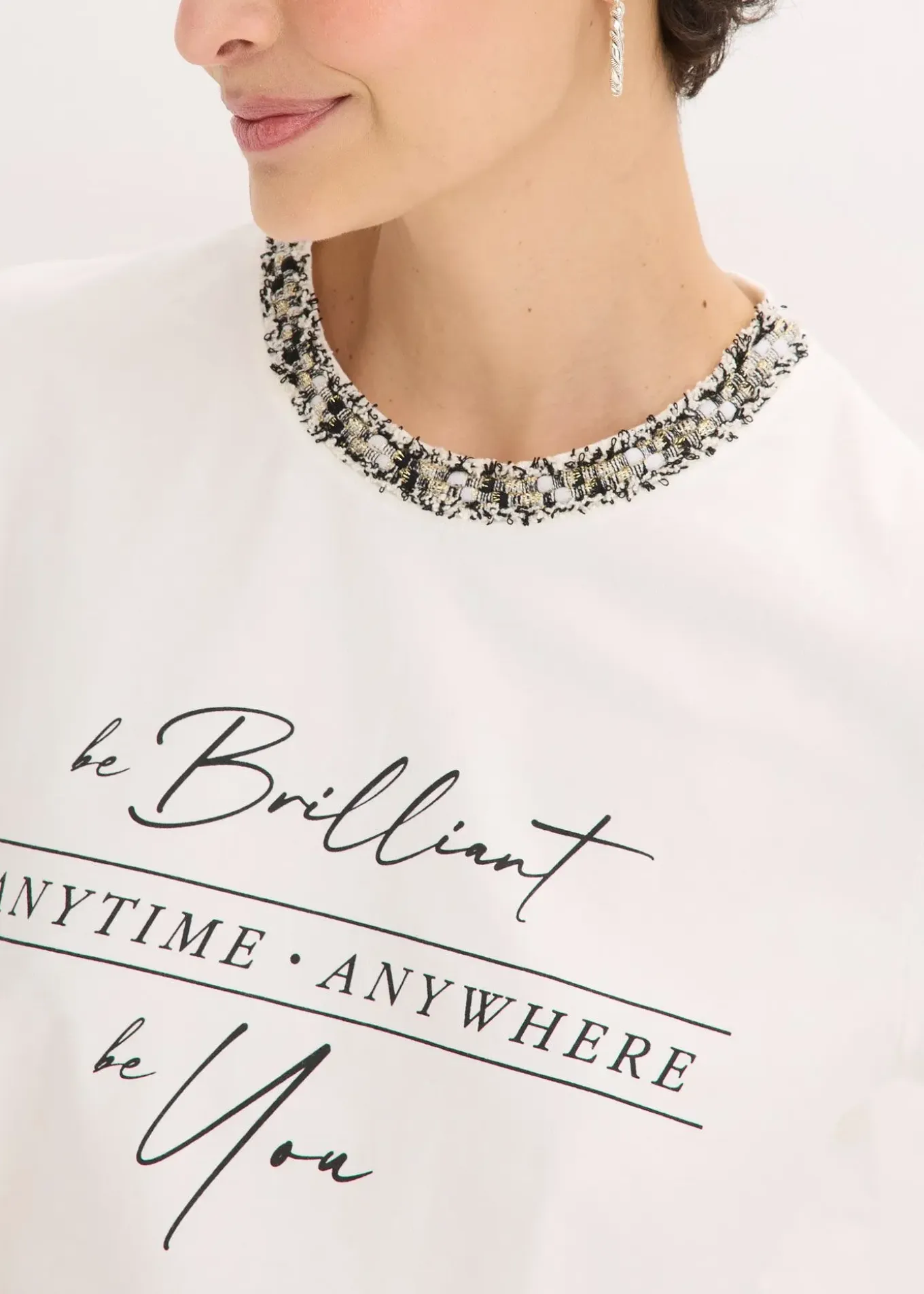 T-shirt en coton avec liseré perlé