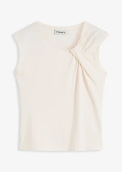 T-shirt en coton extensible avec détail twisté