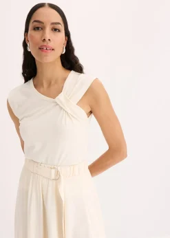 T-shirt en coton extensible avec détail twisté