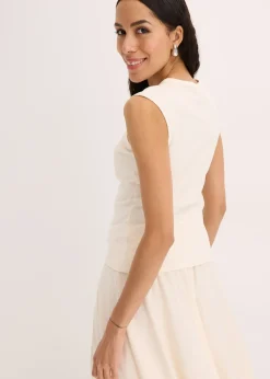 T-shirt en coton extensible avec détail twisté