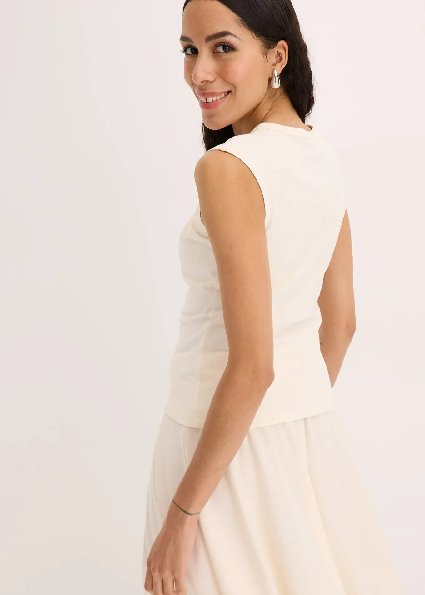 T-shirt en coton extensible avec détail twisté