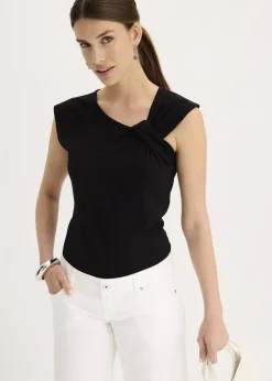 T-shirt en coton extensible avec détail twisté
