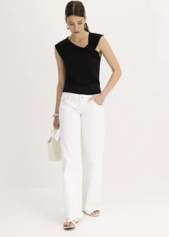 T-shirt en coton extensible avec détail twisté