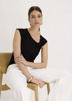 T-shirt en coton extensible avec détail twisté