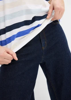 T-shirt en coton flammé, manches 3/4